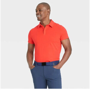 Men's Supima Cotton Polo Shirt Orange Medium